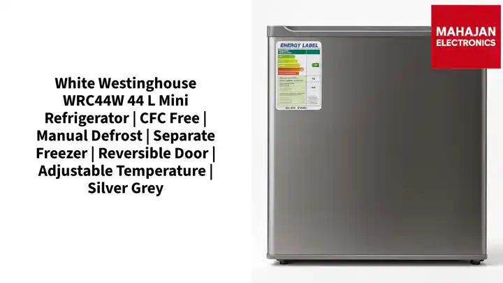 White Westinghouse WRC44W 44 L Mini Refrigerator | CFC Free | Manual Defrost | Separate Freezer | Reversible Door | Adjustable Temperature | Silver Grey by@Outfy