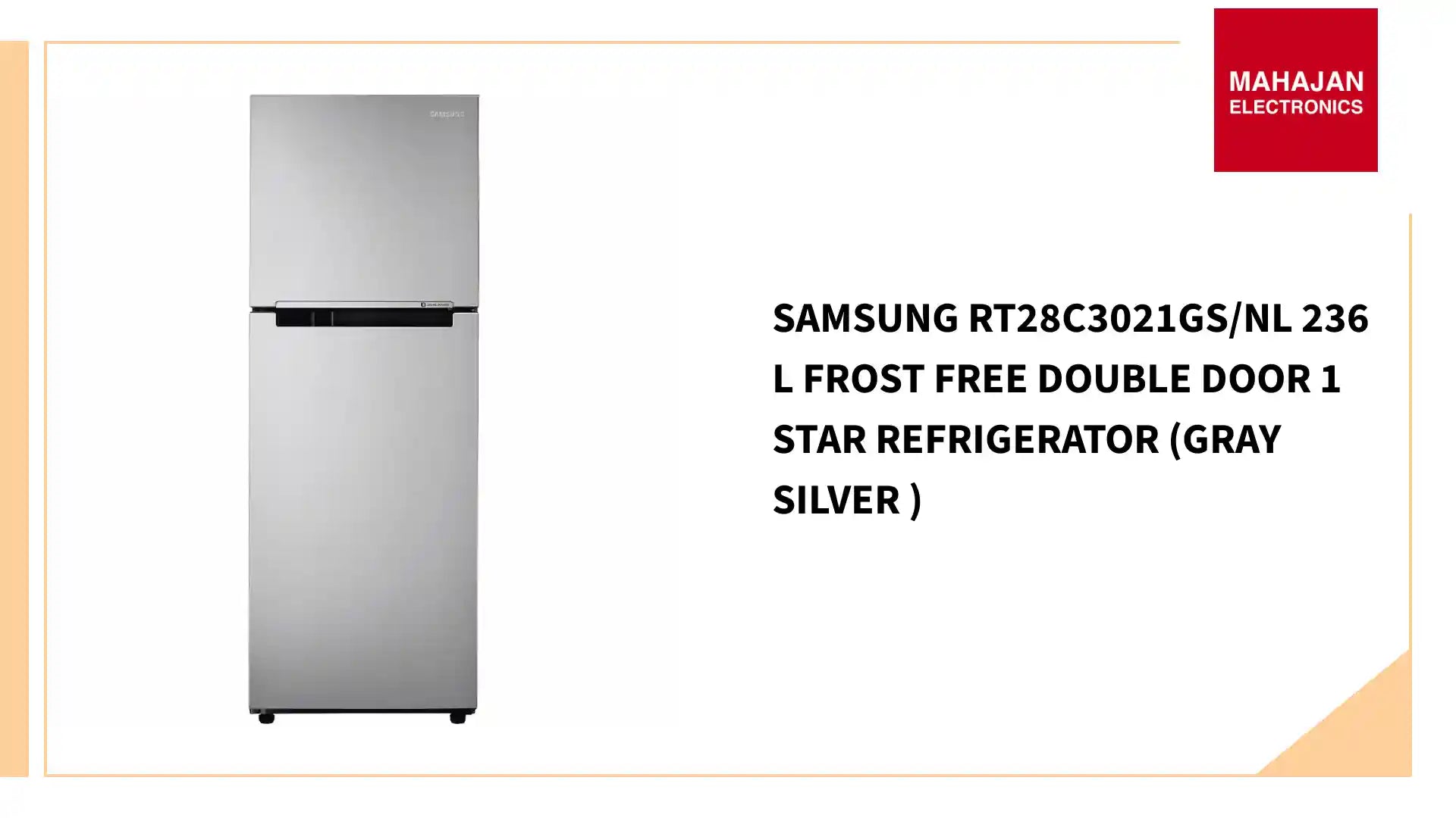 SAMSUNG RT28C3021GS/NL 236 L Frost Free Double Door 1 Star Refrigerator (GRAY SILVER ) by@Outfy