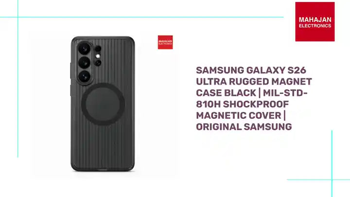 Samsung Galaxy S26 Ultra Rugged Magnet Case Black | MIL-STD-810H Shockproof Magnetic Cover | Original Samsung by@Outfy