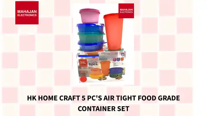 HK Home Craft 5 PC's AIR Tight Food Grade Container Set by@Outfy