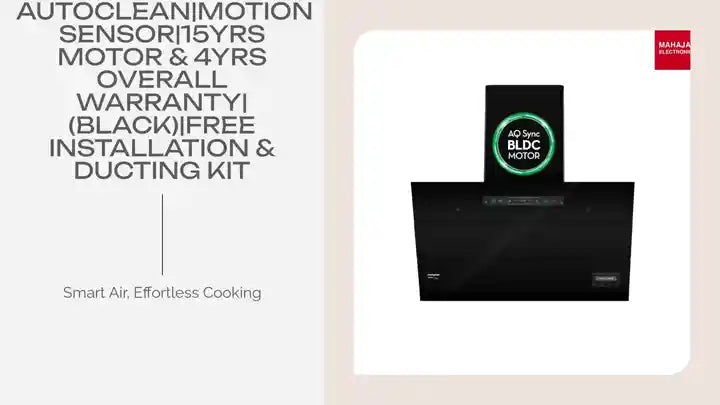 Crompton CHD-AQI75FLE-IND AQNova BLDC 1800m3/hr 75 cm Slant Chimney|AirIQ technology|Adaptive suction| Intelligent Autoclean|Motion Sensor|15Yrs Motor & 4Yrs Overall Warranty|(Black)|Free Installation & Ducting kit by@Outfy