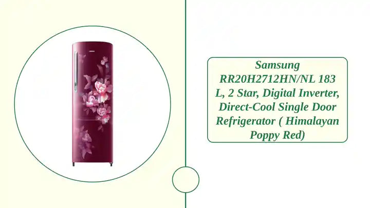 Samsung RR20H2712HN/NL 183 L, 2 Star, Digital Inverter, Direct-Cool Single Door Refrigerator ( Himalayan Poppy Red) by@Outfy