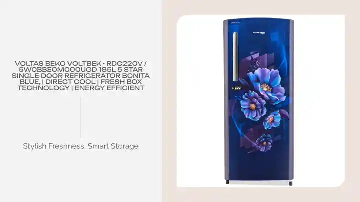 Voltas Beko VOLTBEK - RDC220V / 5W0BBE0M000UGD 185L 5 Star Single Door Refrigerator Bonita Blue, | Direct Cool | Fresh Box Technology | Energy Efficient by@Outfy