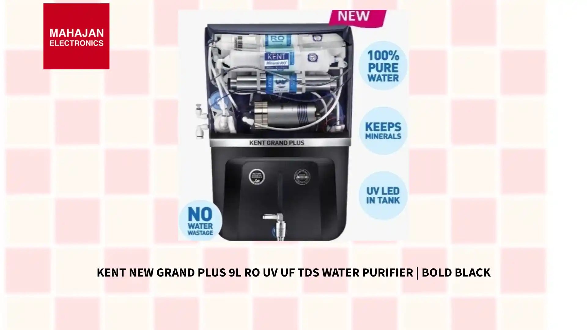 KENT New Grand Plus 9L RO UV UF TDS Water Purifier | Bold Black by@Outfy