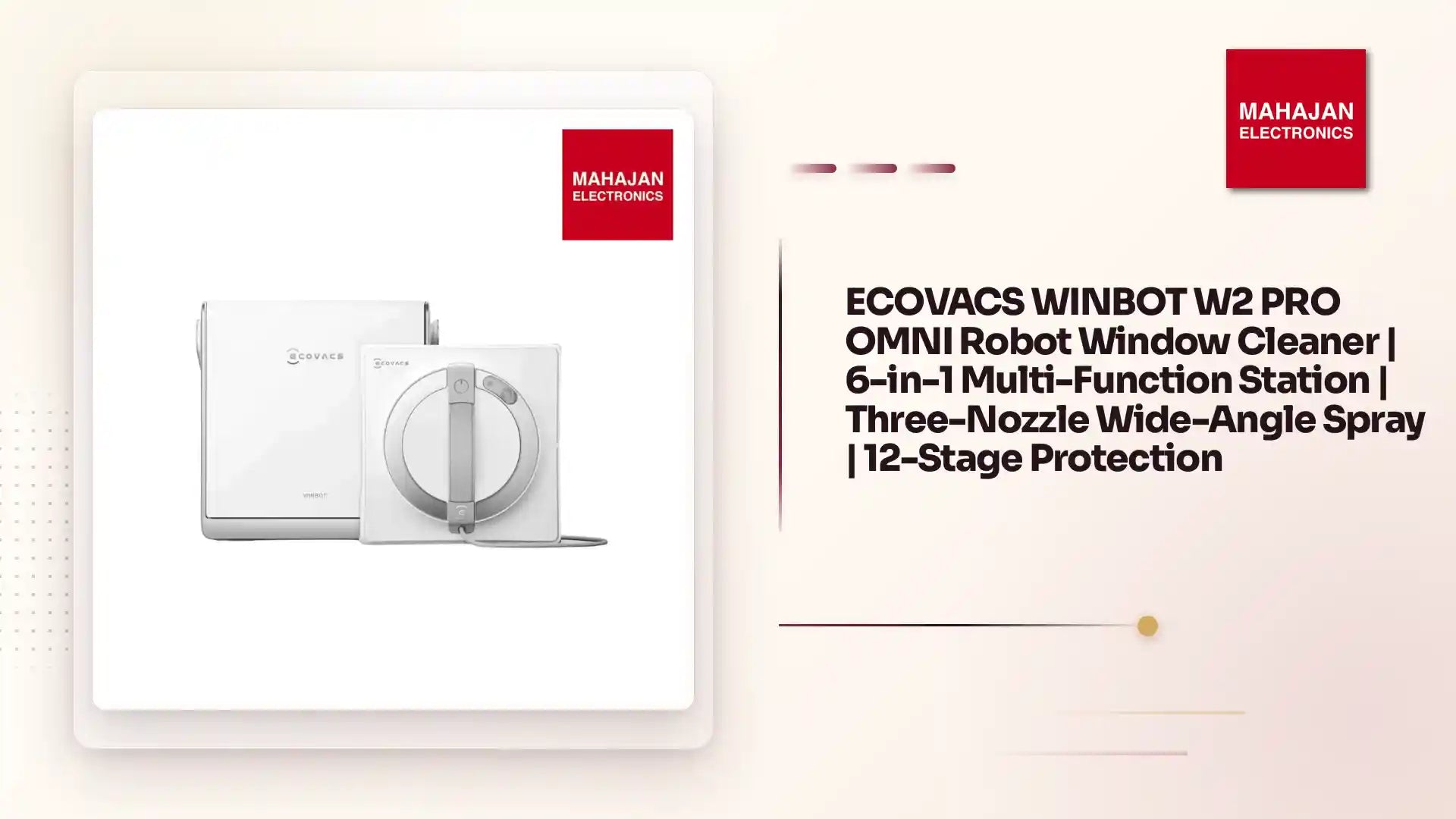 ECOVACS WINBOT W2 PRO OMNI Robot Window Cleaner | 6-in-1 Multi-Function Station | Three-Nozzle Wide-Angle Spray | 12-Stage Protection by@Outfy