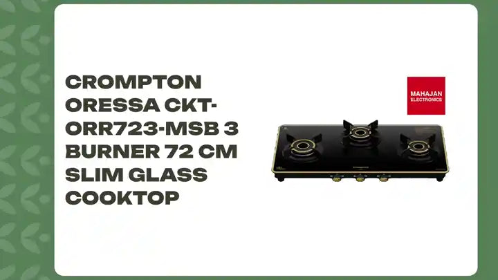Crompton Oressa CKT-ORR723-MSB 3 Burner 72 cm Slim Glass Cooktop by@Outfy