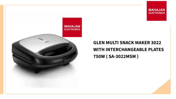 Glen Multi Snack Maker 3022 with Interchangeable Plates 750W ( SA-3022MSM ) by@Outfy
