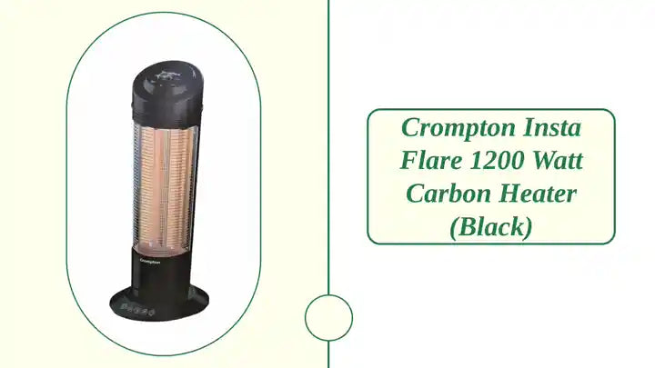 Crompton Insta Flare 1200 Watt Carbon Heater (Black) by@Outfy