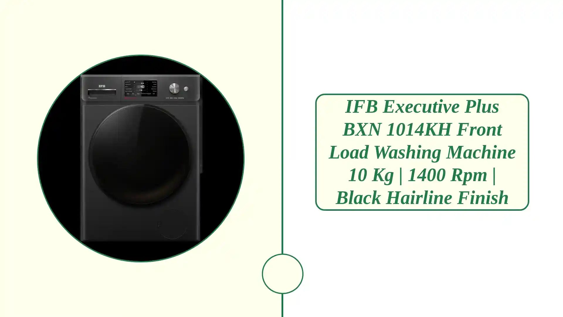 IFB Executive Plus BXN 1014KH Front Load Washing Machine 10 kg | 1400 rpm | Black Hairline Finish by@Outfy