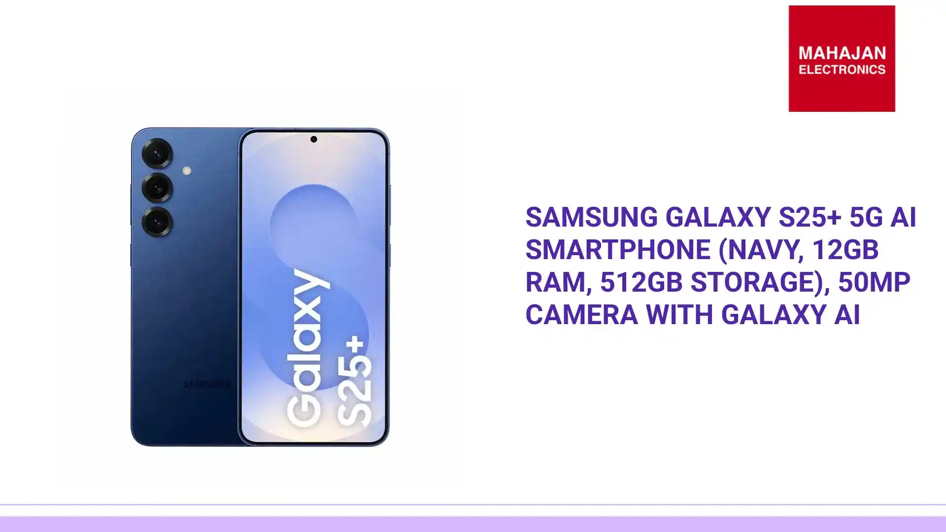 Samsung Galaxy S25+ 5G AI Smartphone (Navy, 12GB RAM, 512GB Storage), 50MP Camera with Galaxy AI by@Outfy