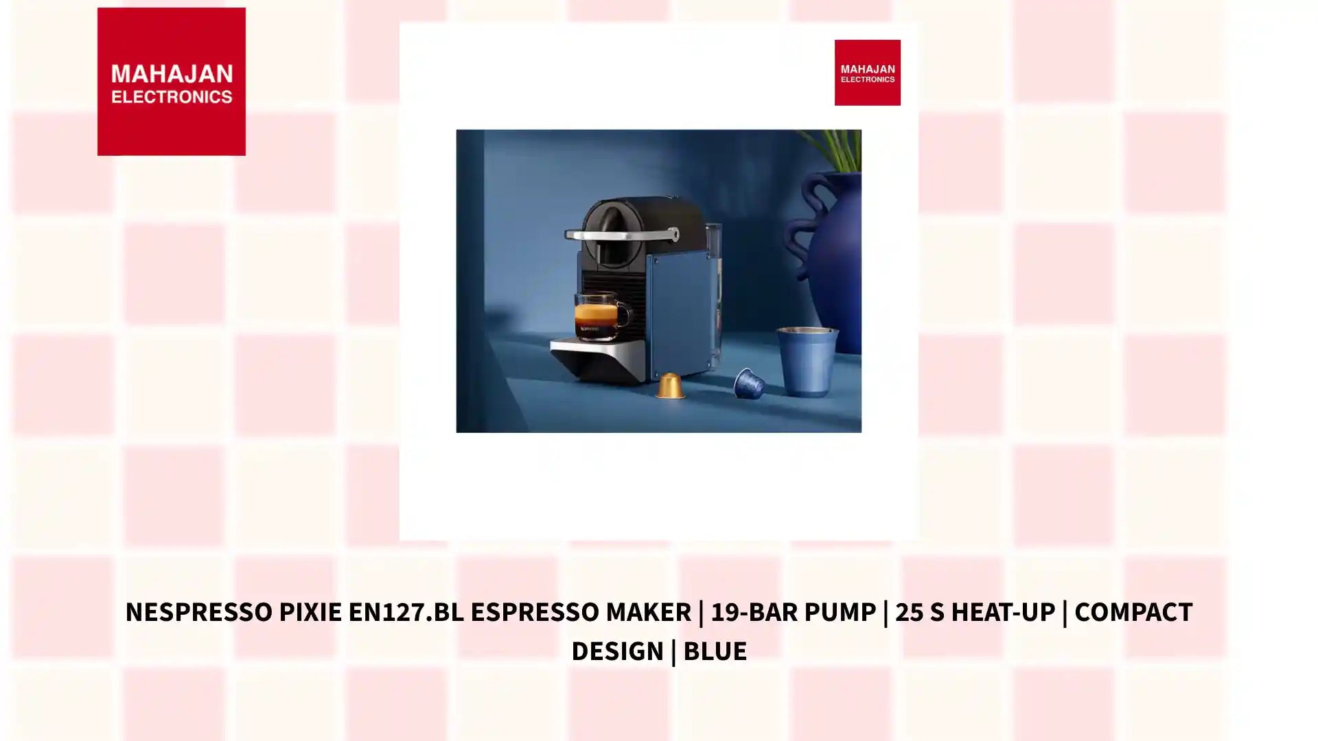 Nespresso Pixie EN127.BL Espresso Maker | 19-Bar Pump | 25 s Heat-Up | Compact Design | Blue by@Outfy