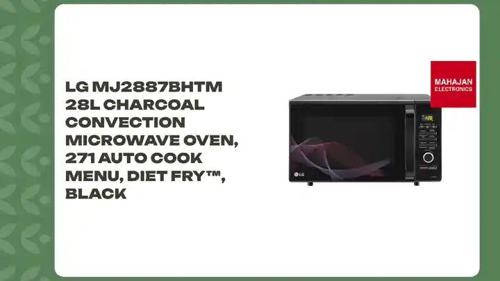 LG MJ2887BHTM 28L Charcoal Convection Microwave Oven, 271 Auto Cook Menu, Diet Fry™, Black by@Outfy