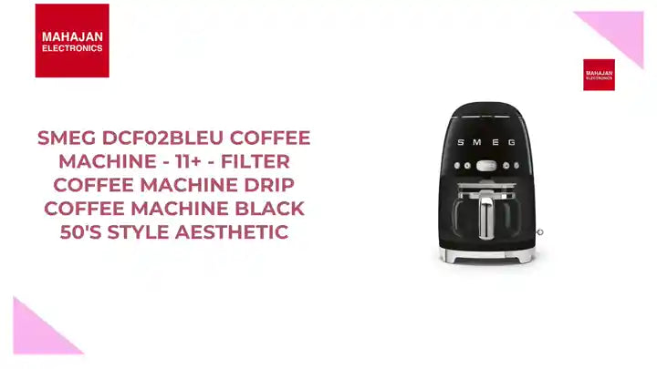 Smeg DCF02BLEU Coffee Machine - 11+ - Filter Coffee Machine Drip Coffee Machine Black 50's Style Aesthetic by@Outfy