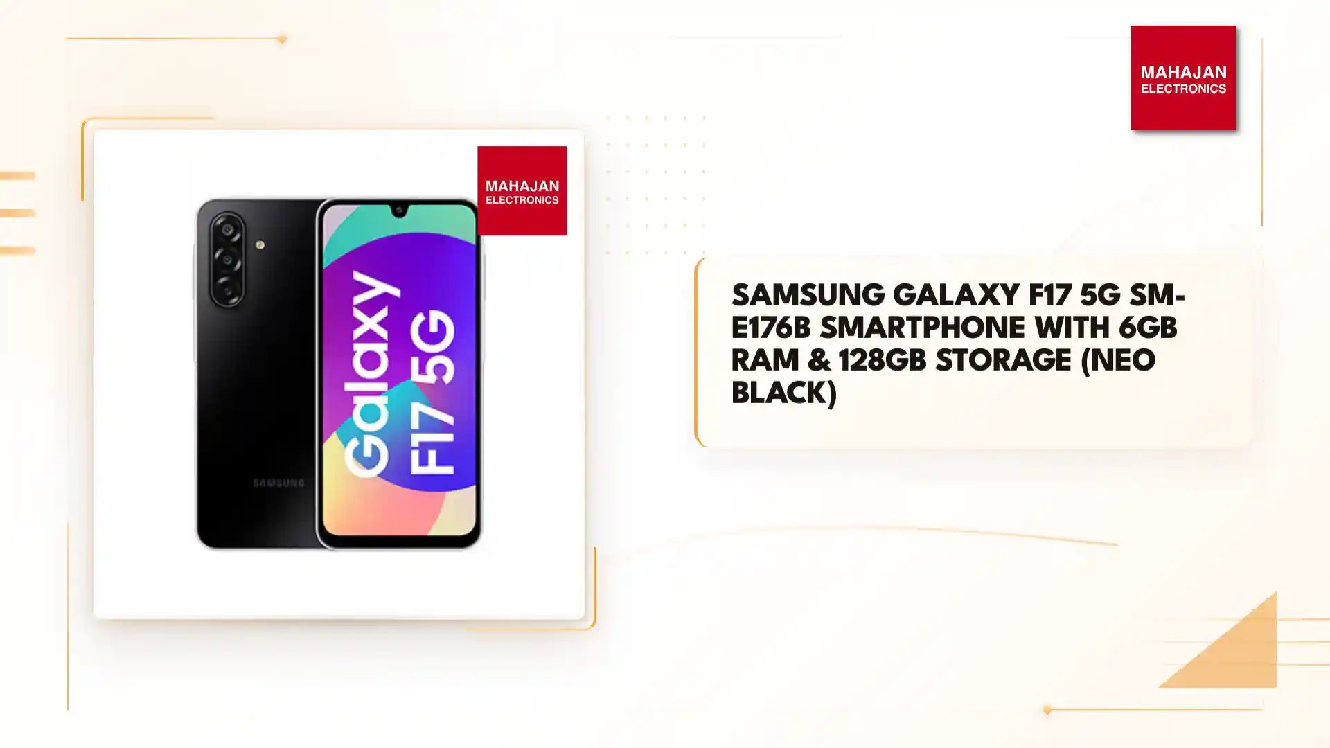 Samsung Galaxy F17 5G SM-E176B Smartphone with 6GB RAM & 128GB Storage (Neo Black) by@Outfy
