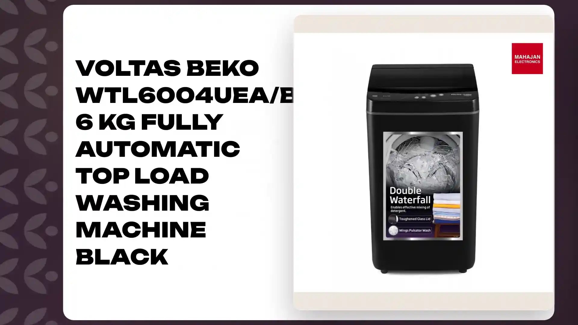 Voltas Beko WTL6004UEA/BPBPOA 6 kg Fully Automatic Top Load Washing Machine Black by@Outfy