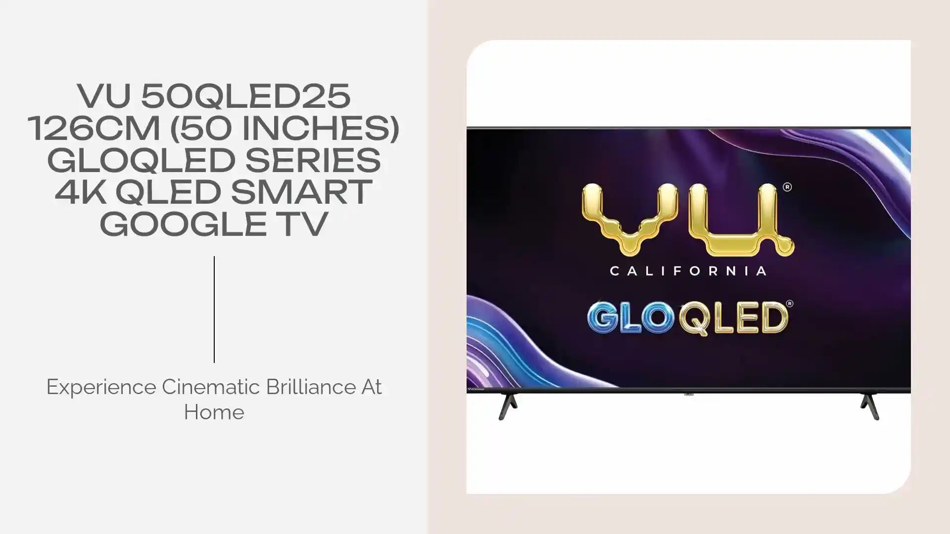 Vu 43QLED25 GloQLED Series 4K QLED Smart Google TV 3 Year Warranty Mahajan Electronics online