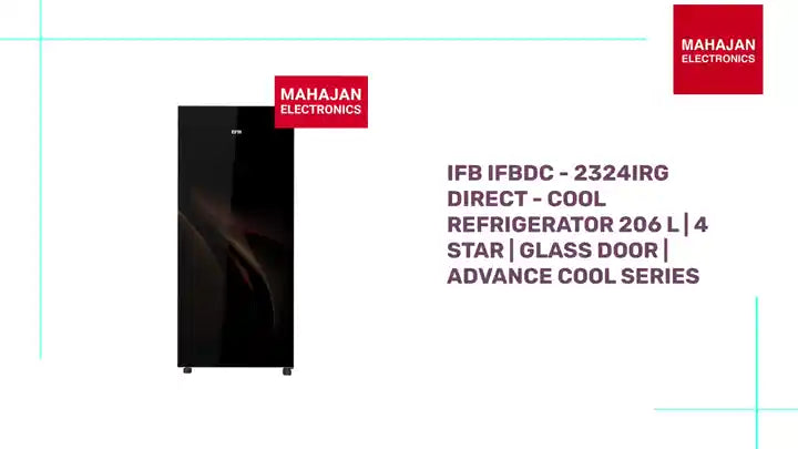 IFB IFBDC - 2324IRG Direct - Cool Refrigerator 206 L | 4 Star | Glass Door | Advance Cool Series by@Outfy