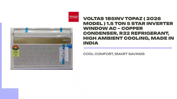 Voltas 185Inv Topaz ( 2026 Model ) 1.5 Ton 5 Star Inverter Window AC – Copper Condenser, R32 Refrigerant, High Ambient Cooling, Made in India by@Outfy