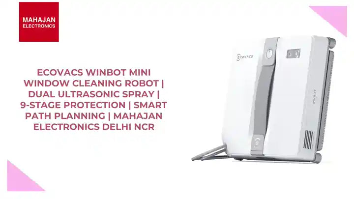 ECOVACS WINBOT MINI Window Cleaning Robot | Dual Ultrasonic Spray | 9-Stage Protection | Smart Path Planning | Mahajan Electronics Delhi NCR by@Outfy