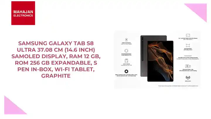Samsung Galaxy Tab S8 Ultra 37.08 cm (14.6 inch) sAMOLED Display, RAM 12 GB, ROM 256 GB Expandable, S Pen in-Box, Wi-Fi Tablet, Graphite by@Outfy