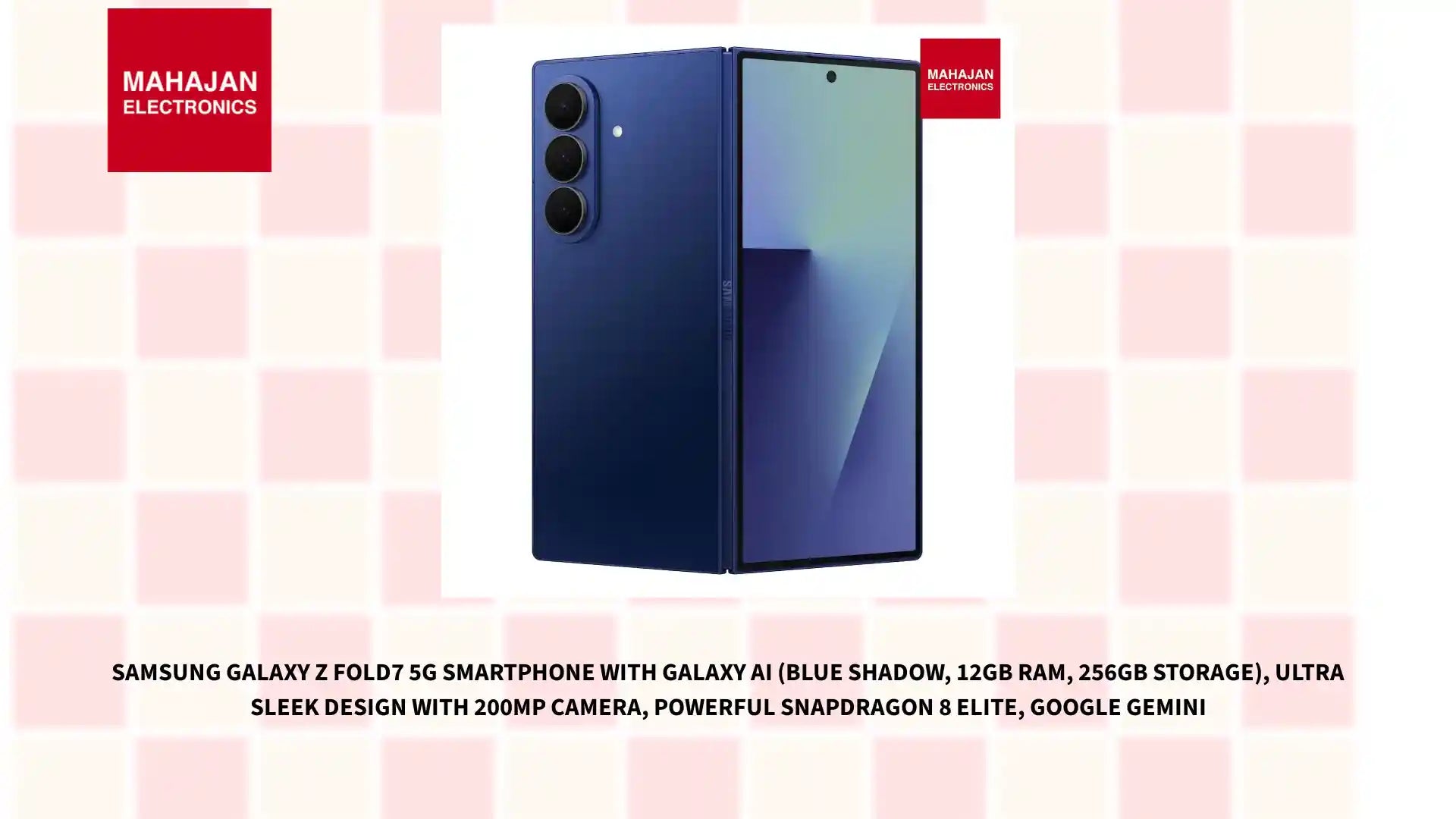 Samsung Galaxy Z Fold7 5G Smartphone with Galaxy AI (Blue Shadow, 12GB RAM, 256GB Storage), Ultra Sleek Design with 200MP Camera, Powerful Snapdragon 8 Elite, Google Gemini by@Outfy