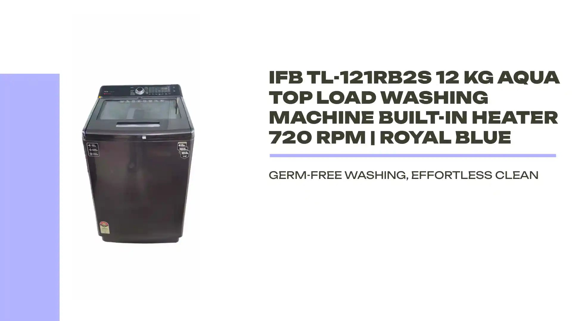 IFB TL-121RB2S 12 kg Aqua Top Load Washing Machine Built-in Heater 720 rpm | Royal Blue by@Outfy