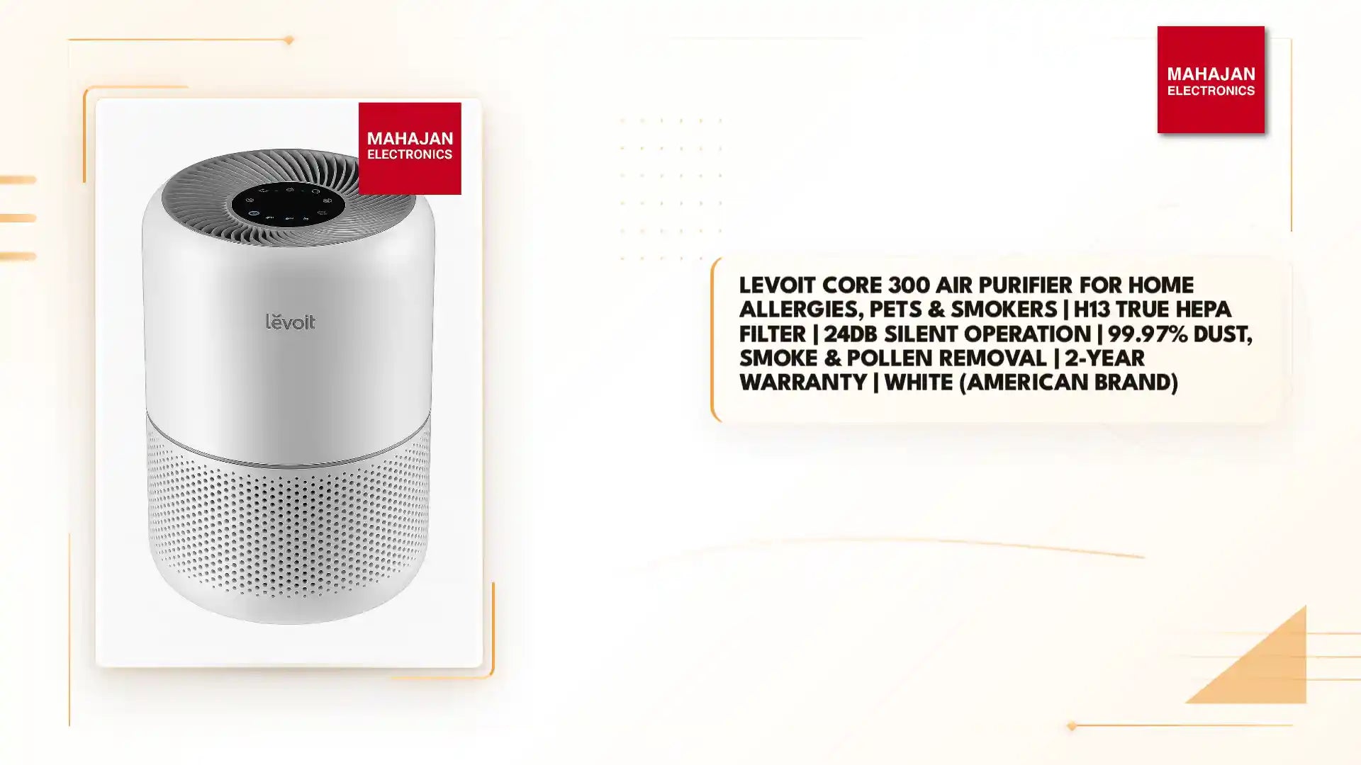 LEVOIT Core 300 Air Purifier for Home Allergies, Pets & Smokers | H13 True HEPA Filter | 24dB Silent Operation | 99.97% Dust, Smoke & Pollen Removal | 2-Year Warranty | White (American Brand) by@Outfy
