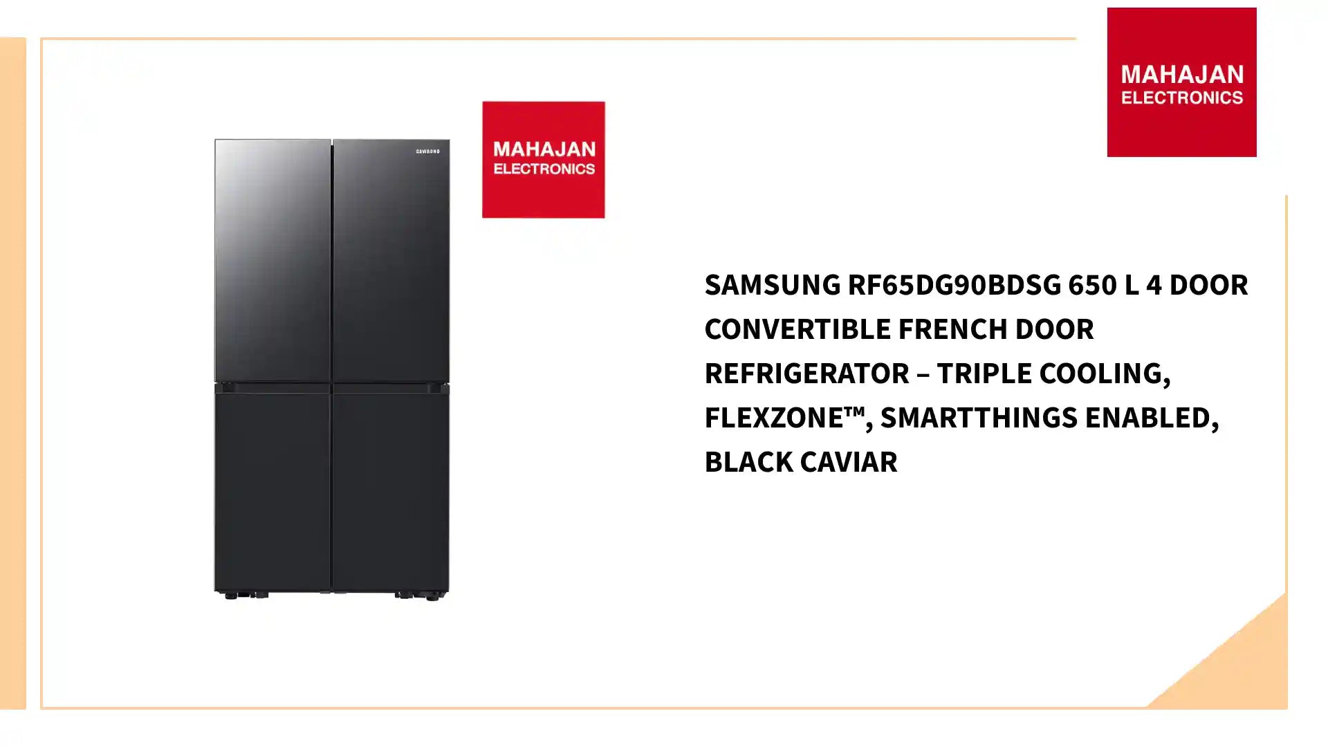 Samsung RF65DG90BDSG 650 L 4 Door Convertible French Door Refrigerator – Triple Cooling, FlexZone™, SmartThings Enabled, Black Caviar by@Outfy