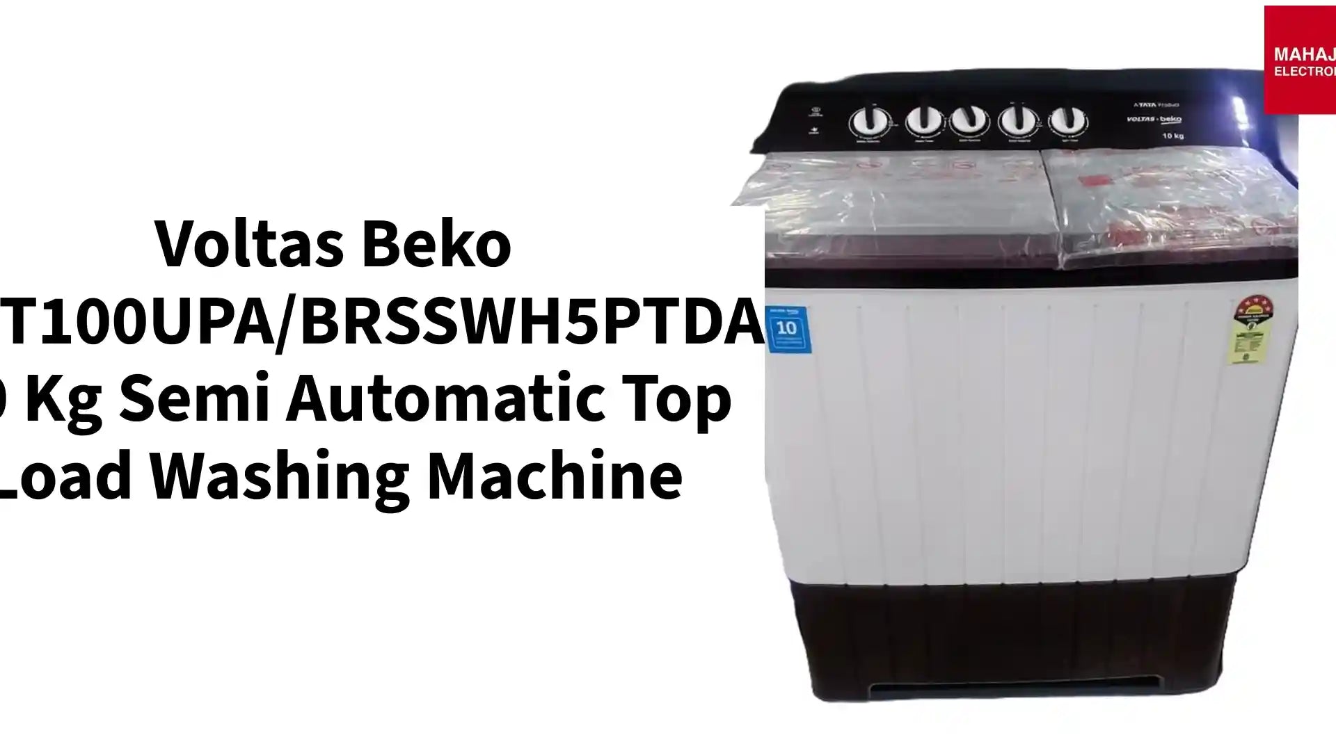 Voltas Beko WTT100UPA/BRSSWH5PTDA 10 kg Semi Automatic Top Load Washing Machine by@Outfy