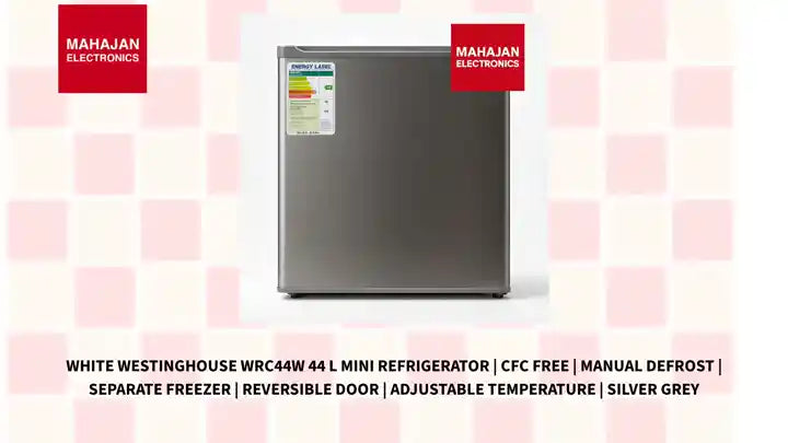 White Westinghouse WRC44W 44 L Mini Refrigerator | CFC Free | Manual Defrost | Separate Freezer | Reversible Door | Adjustable Temperature | Silver Grey by@Outfy