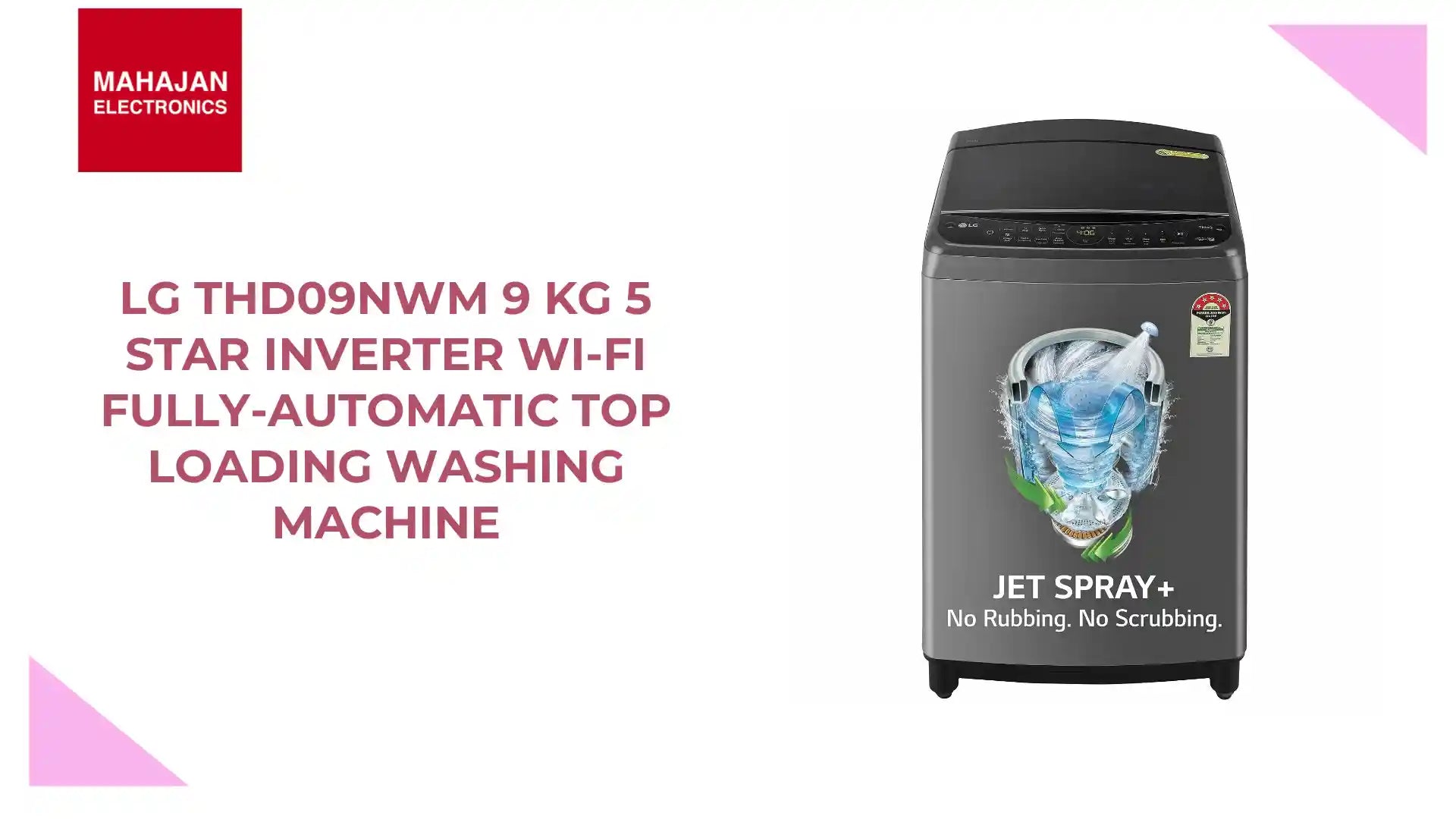 LG THD09NWM 9 Kg 5 Star Inverter Wi-Fi Fully-Automatic Top Loading Washing Machine by@Outfy