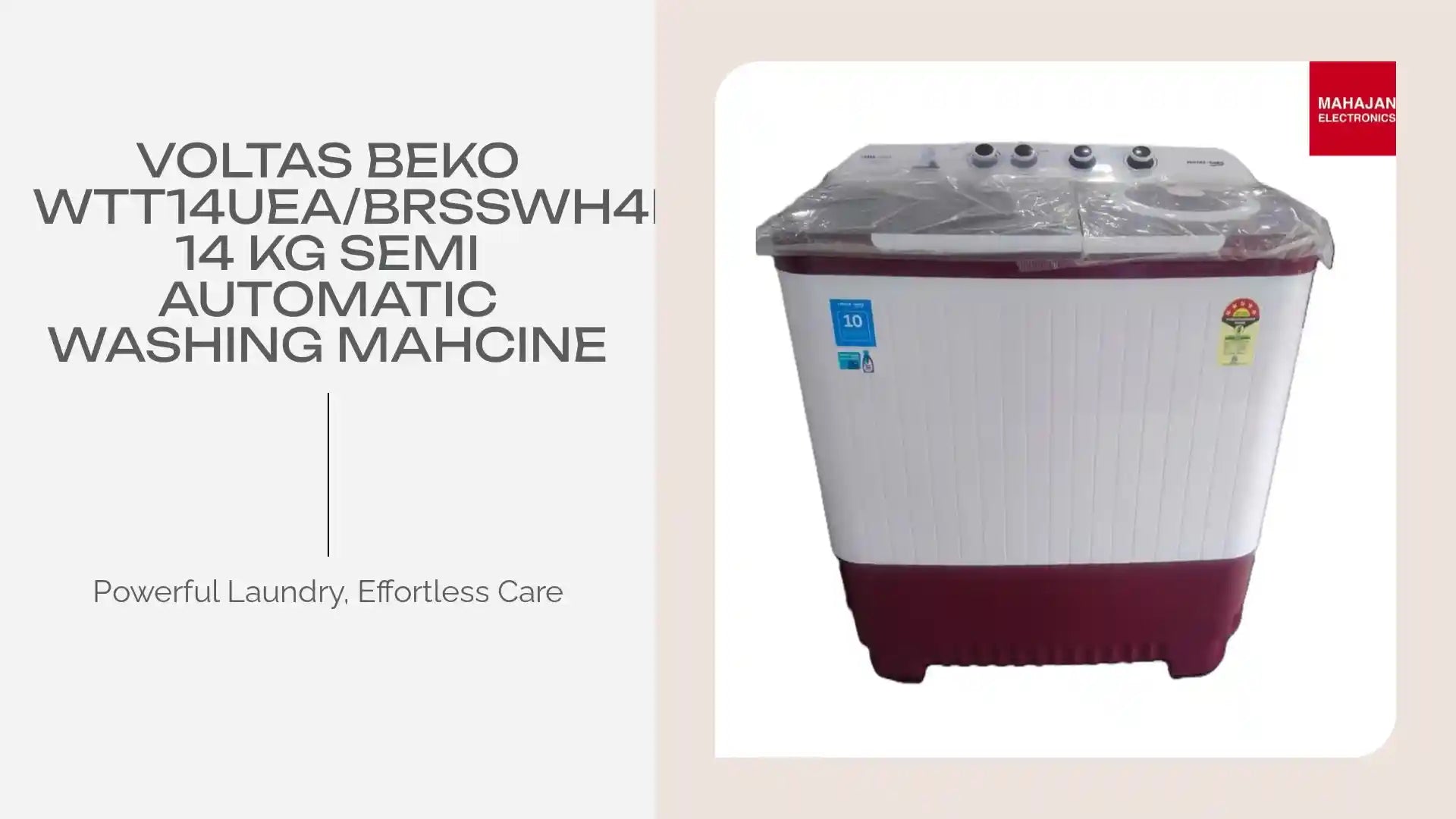Voltas Beko WTT14UEA/BRSSWH4PTDA 14 kg Semi Automatic Washing Mahcine by@Outfy