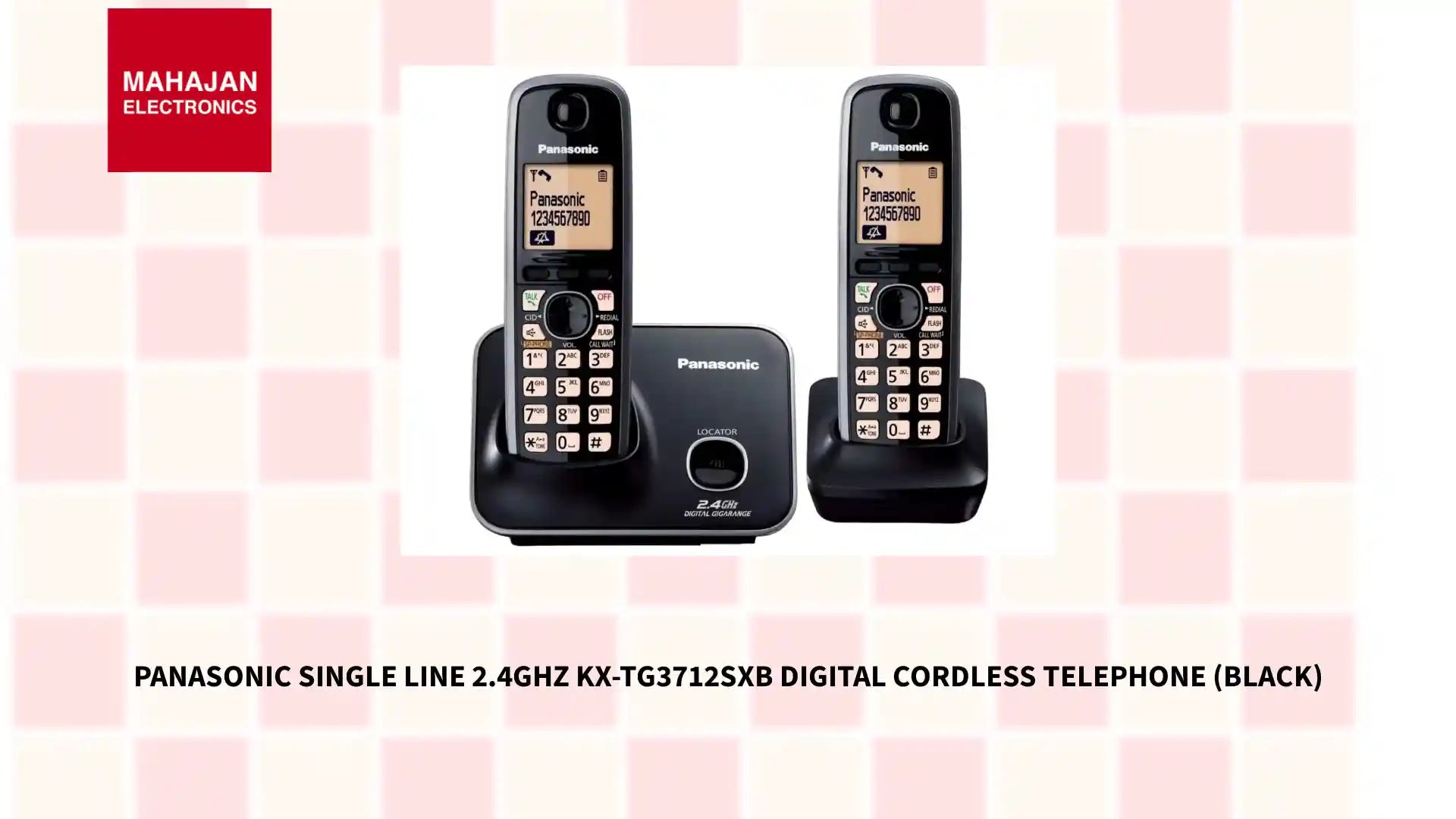 Panasonic Single Line 2.4GHz KX-TG3712SXB Digital Cordless Telephone (Black) by@Outfy