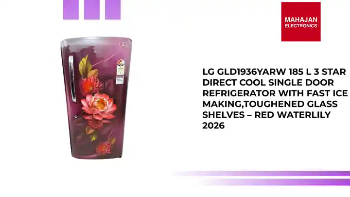 LG GLD1936YARW 185 L 3 Star Direct Cool Single Door Refrigerator with Fast Ice Making,Toughened Glass Shelves – Red Waterlily 2026 by@Outfy