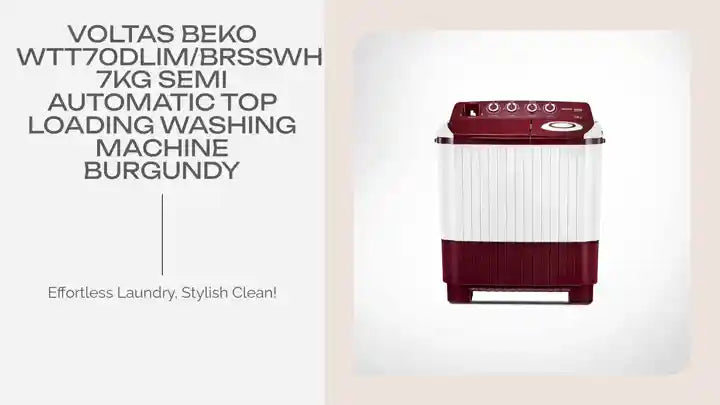 Voltas Beko WTT70DLIM/BRSSWH5POD 7Kg Semi Automatic Top Loading Washing Machine Burgundy by@Outfy