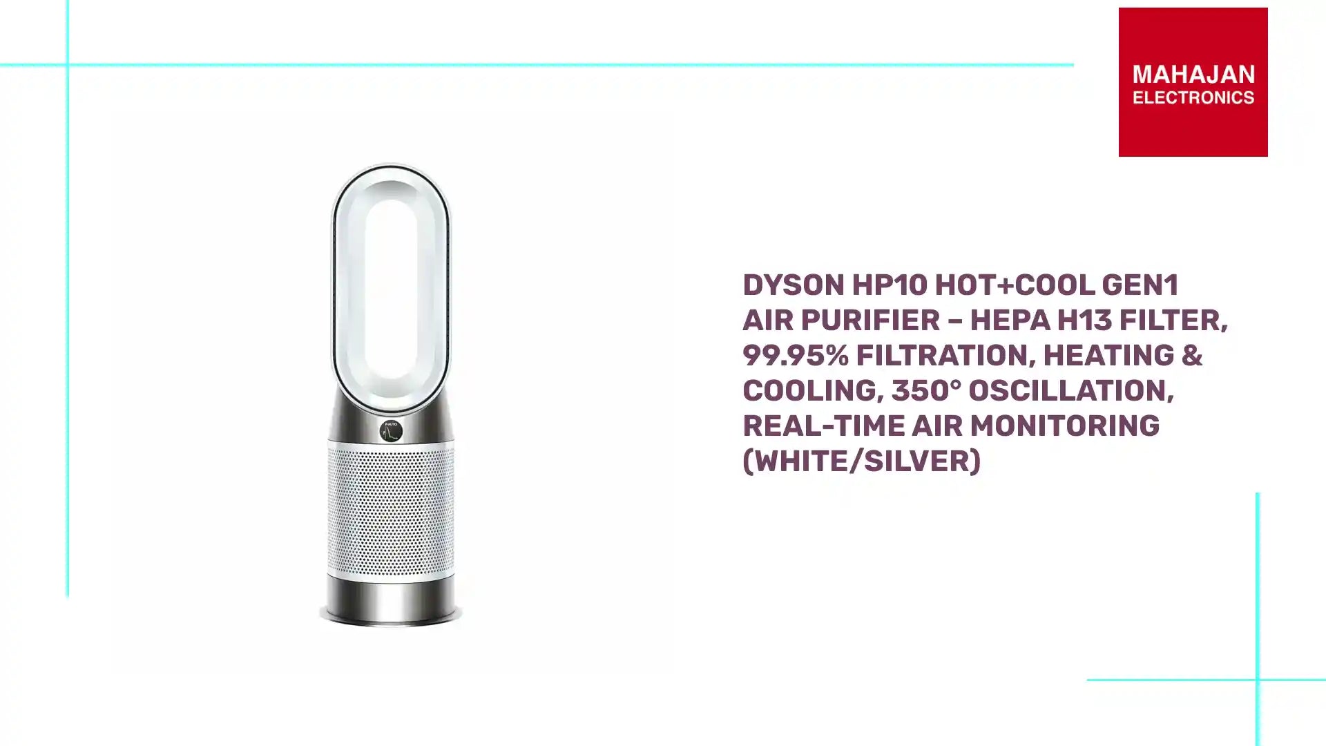 Dyson HP10 Hot+Cool Gen1 Air Purifier – HEPA H13 Filter, 99.95% Filtration, Heating & Cooling, 350° Oscillation, Real-Time Air Monitoring (White/Silver) by@Outfy