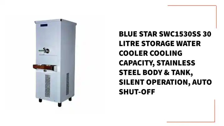 Blue Star SWC1530SS 30 Litre Storage Water Cooler Cooling Capacity, Stainless Steel Body & Tank, Silent Operation, Auto Shut-Off by@Outfy