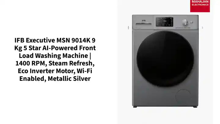 IFB Executive MSN 9014K 9 kg 5 Star AI-Powered Front Load Washing Machine | 1400 RPM, Steam Refresh, Eco Inverter Motor, Wi-Fi Enabled, Metallic Silver by@Outfy