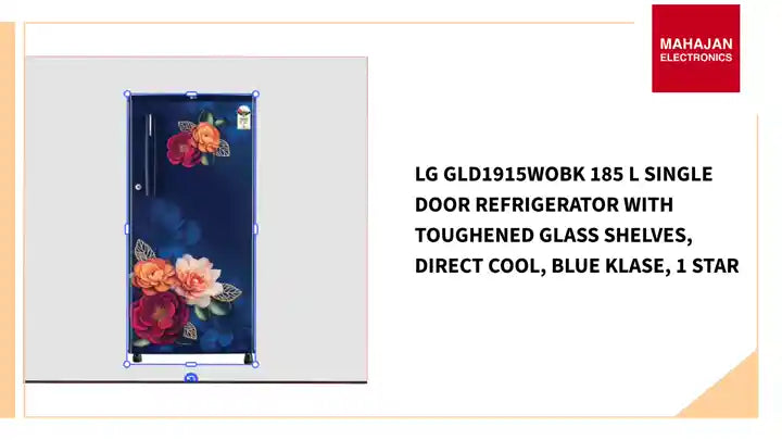 LG GLD1915WOBK 185 L Single Door Refrigerator with Toughened Glass Shelves, Direct Cool, Blue klase, 1 Star by@Outfy