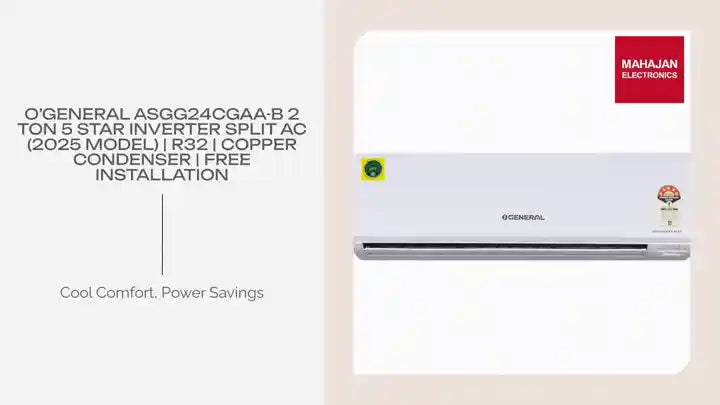 O’General ASGG24CGAA-B 2 Ton 5 Star Inverter Split AC (2025 Model) | R32 | Copper Condenser | Free Installation by@Outfy