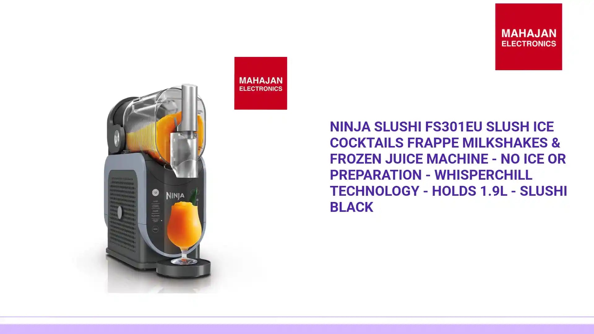 Ninja SLUSHi FS301EU Slush Ice Cocktails Frappe Milkshakes & Frozen Juice Machine - No Ice or Preparation - WhisperChill Technology - Holds 1.9L - Slushi Black by@Outfy