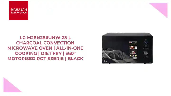 LG MJEN286UHW 28 L Charcoal Convection Microwave Oven | All-in-One Cooking | Diet Fry | 360° Motorised Rotisserie | Black by@Outfy