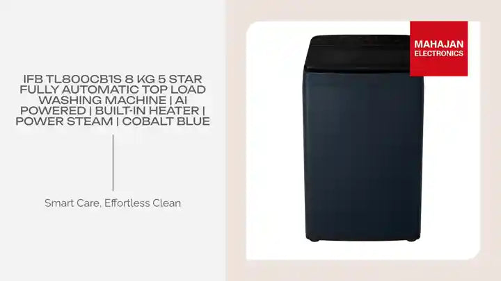 IFB TL800CB1S 8 Kg 5 Star Fully Automatic Top Load Washing Machine | AI Powered | Built-in Heater | Power Steam | Cobalt Blue by@Outfy