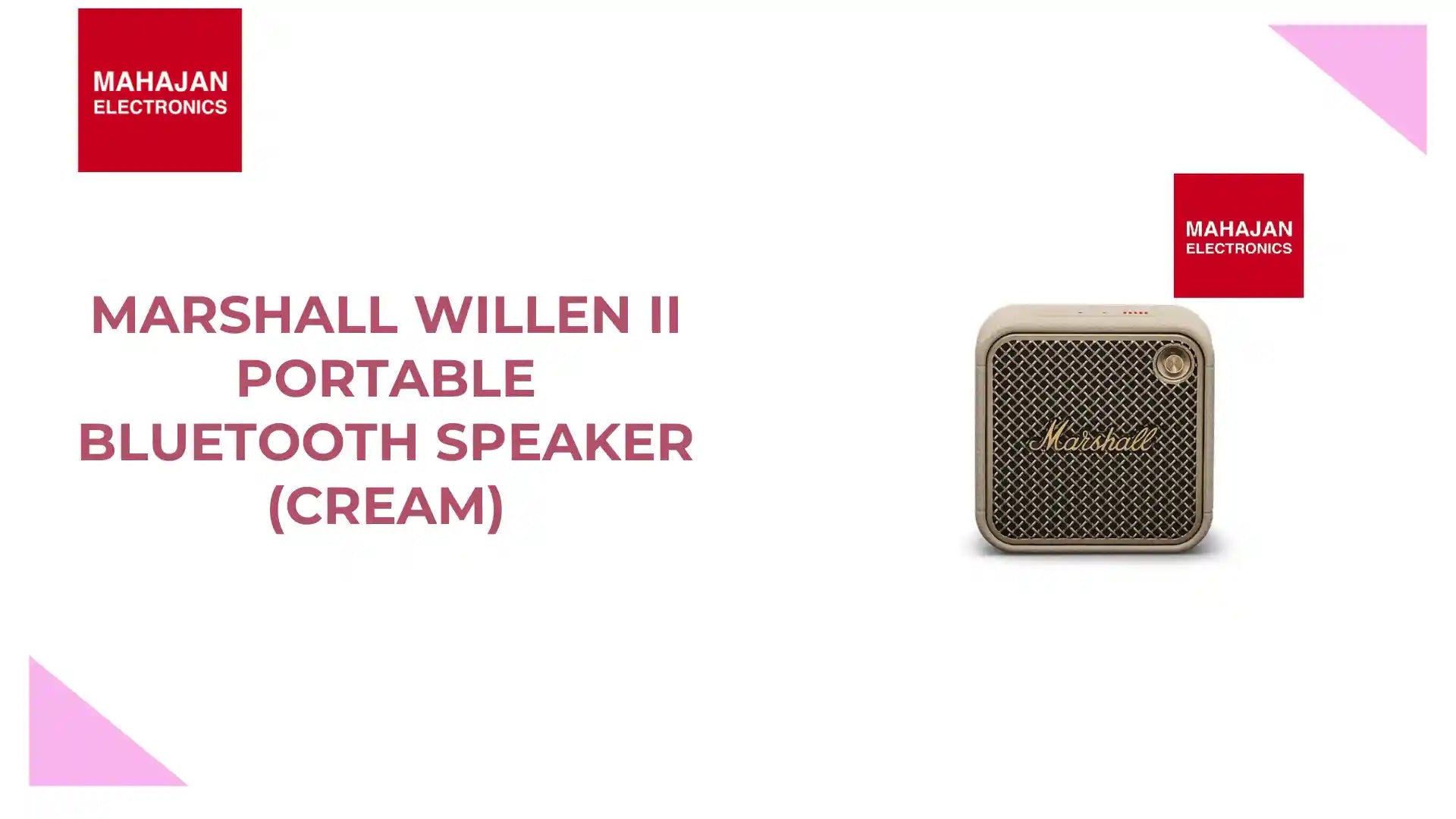 Marshall Willen II Portable Bluetooth Speaker (Cream) by@Outfy