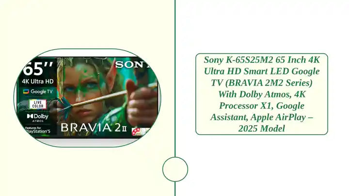 Sony K-65S25M2 65 Inch 4K Ultra HD Smart LED Google TV (BRAVIA 2M2 Series) with Dolby Atmos, 4K Processor X1, Google Assistant, Apple AirPlay – 2025 Model by@Outfy