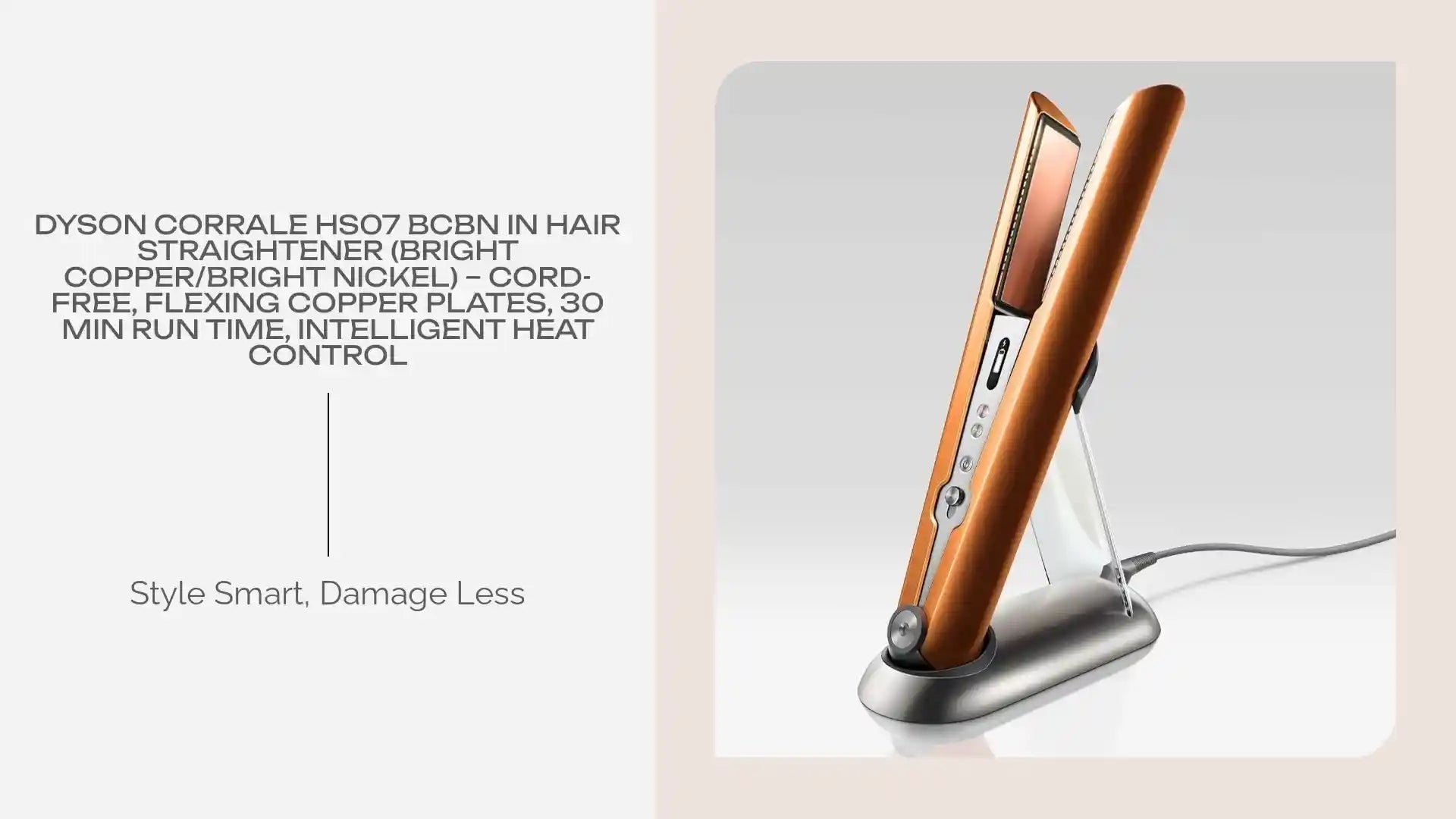 Dyson Corrale HS07 BCBN IN Hair Straightener (Bright Copper/Bright Nickel) – Cord-Free, Flexing Copper Plates, 30 Min Run Time, Intelligent Heat Control by@Outfy