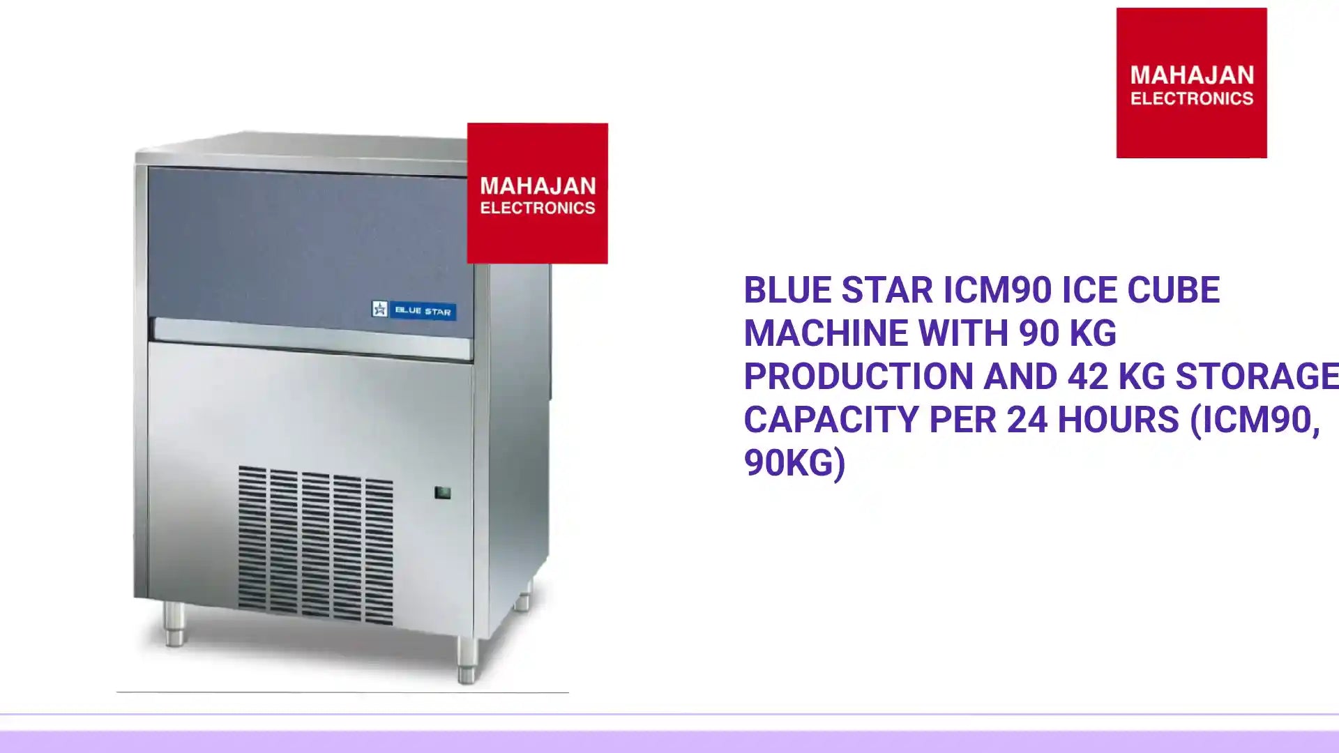 Blue Star ICM90 Ice Cube Machine with 90 kg Production and 42 KG storage capacity per 24 hours (ICM90, 90Kg) by@Outfy