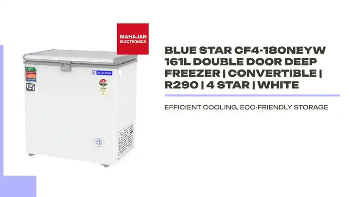 Blue Star CF4-180NEYW 161L Double Door Deep Freezer | Convertible | R290 | 4 Star | White by@Outfy