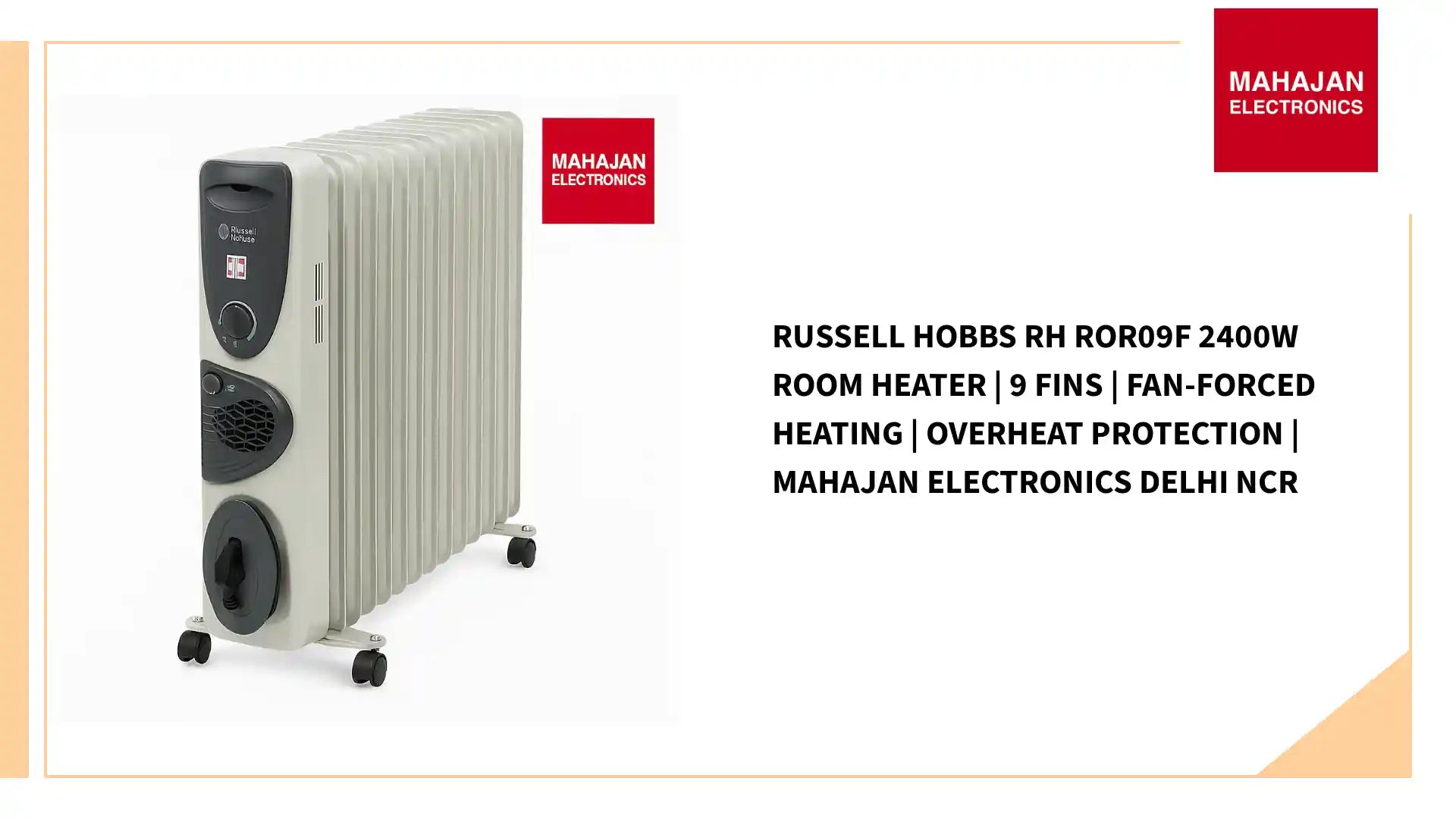 Russell Hobbs RH ROR09F 2400W Room Heater | 9 Fins | Fan-Forced Heating | Overheat Protection | Mahajan Electronics Delhi NCR by@Outfy