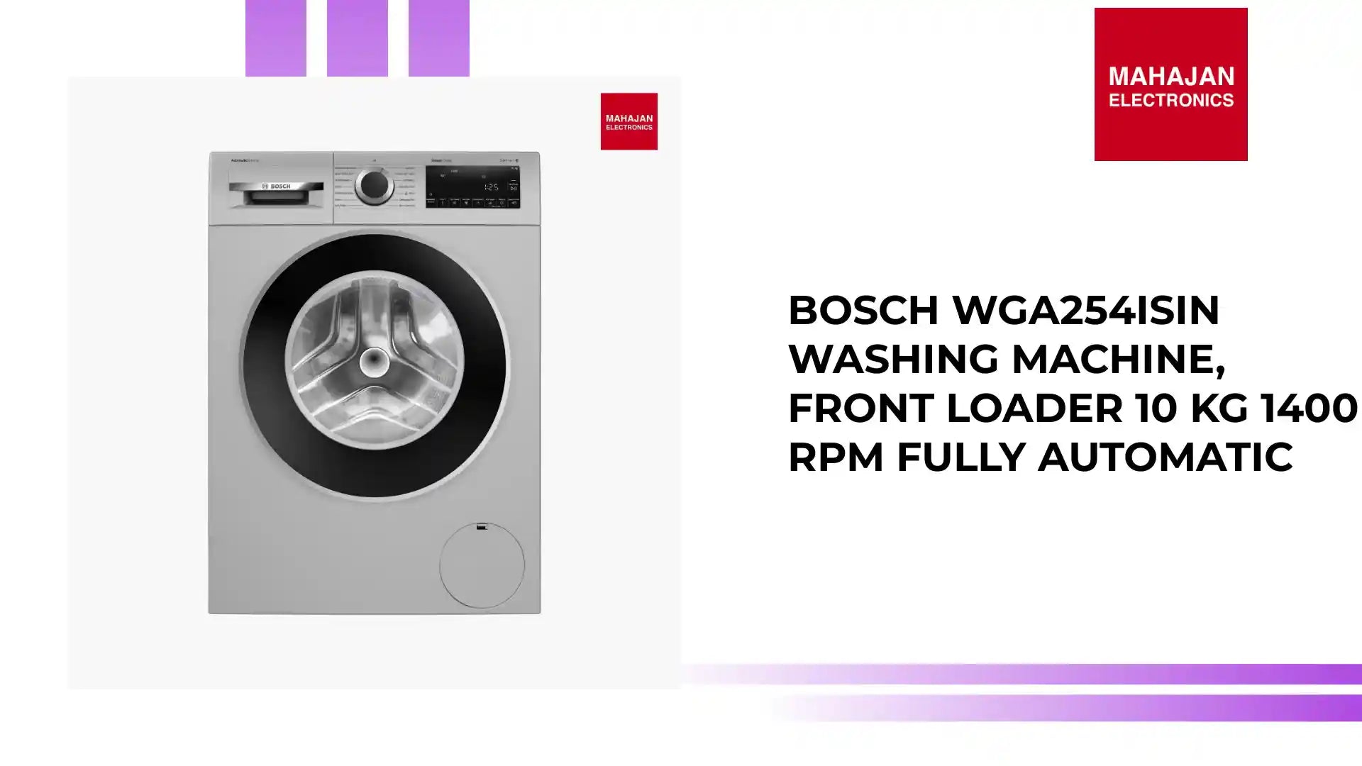 Bosch WGA254ISIN washing machine, front loader 10 kg 1400 rpm Fully Automatic by@Outfy